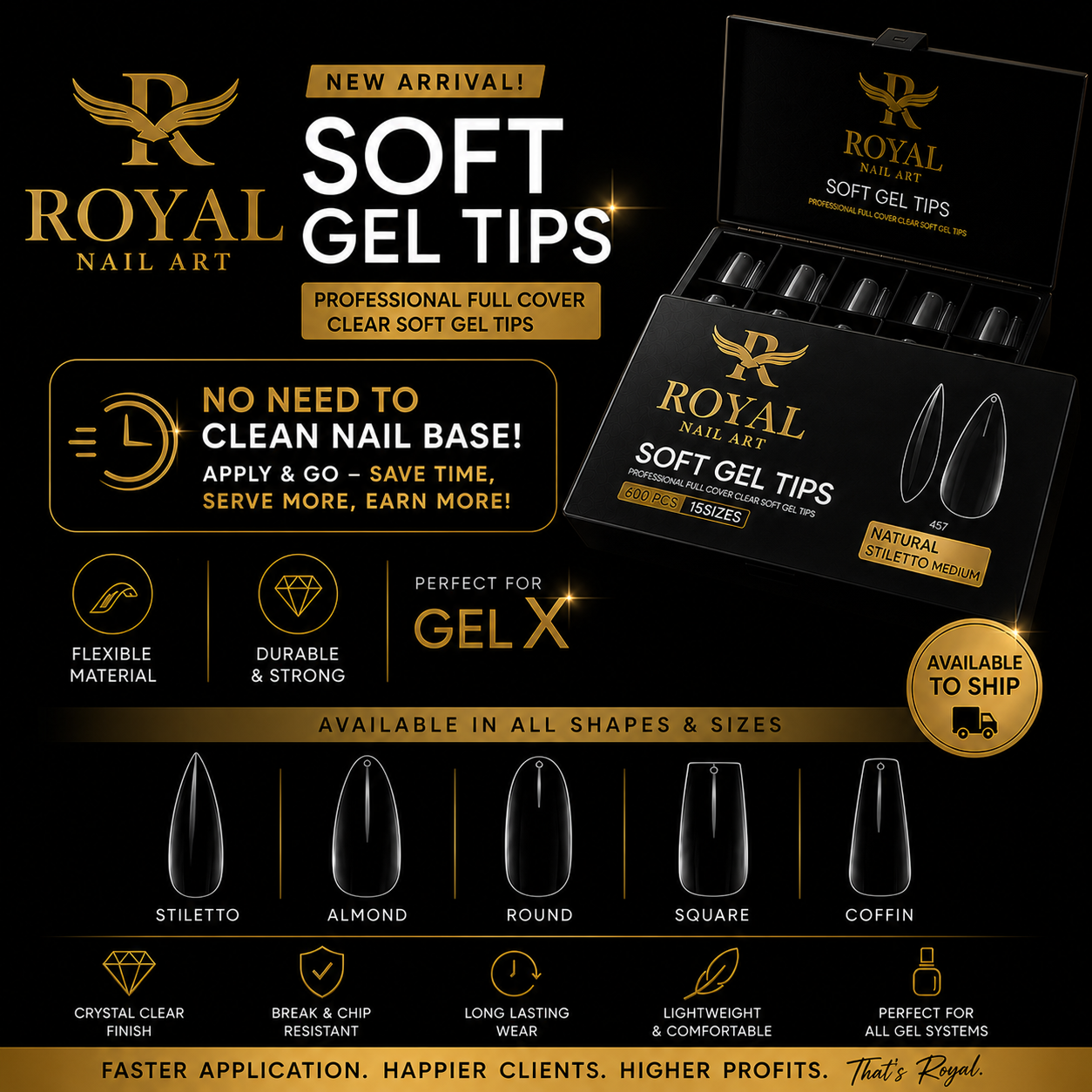 Royal Natural Square Extra Small Soft Gel Tip