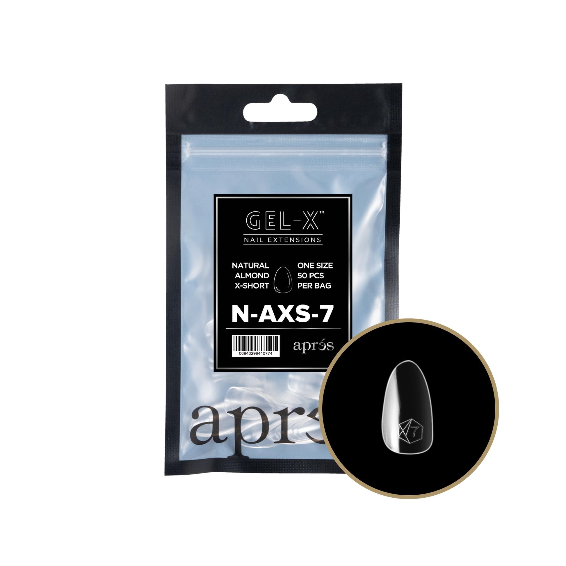 Apres - Gel-X 2.0 Refill Bags - Natural Almond Extra Short Size 7 (50 Pcs)