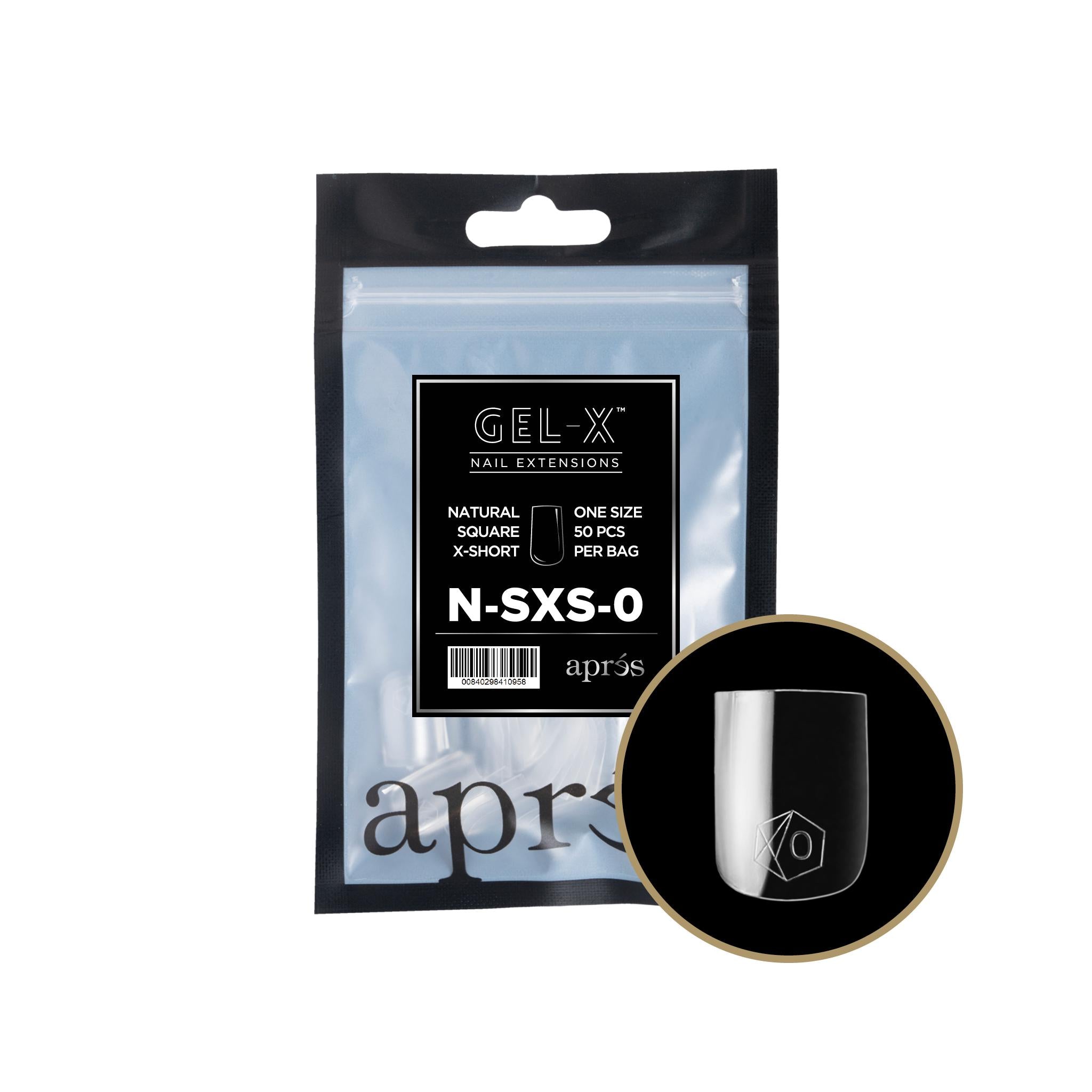 Apres - Gel-X 2.0 Refill Bags - Natural Square Extra Short Size 0 (50 Pcs)