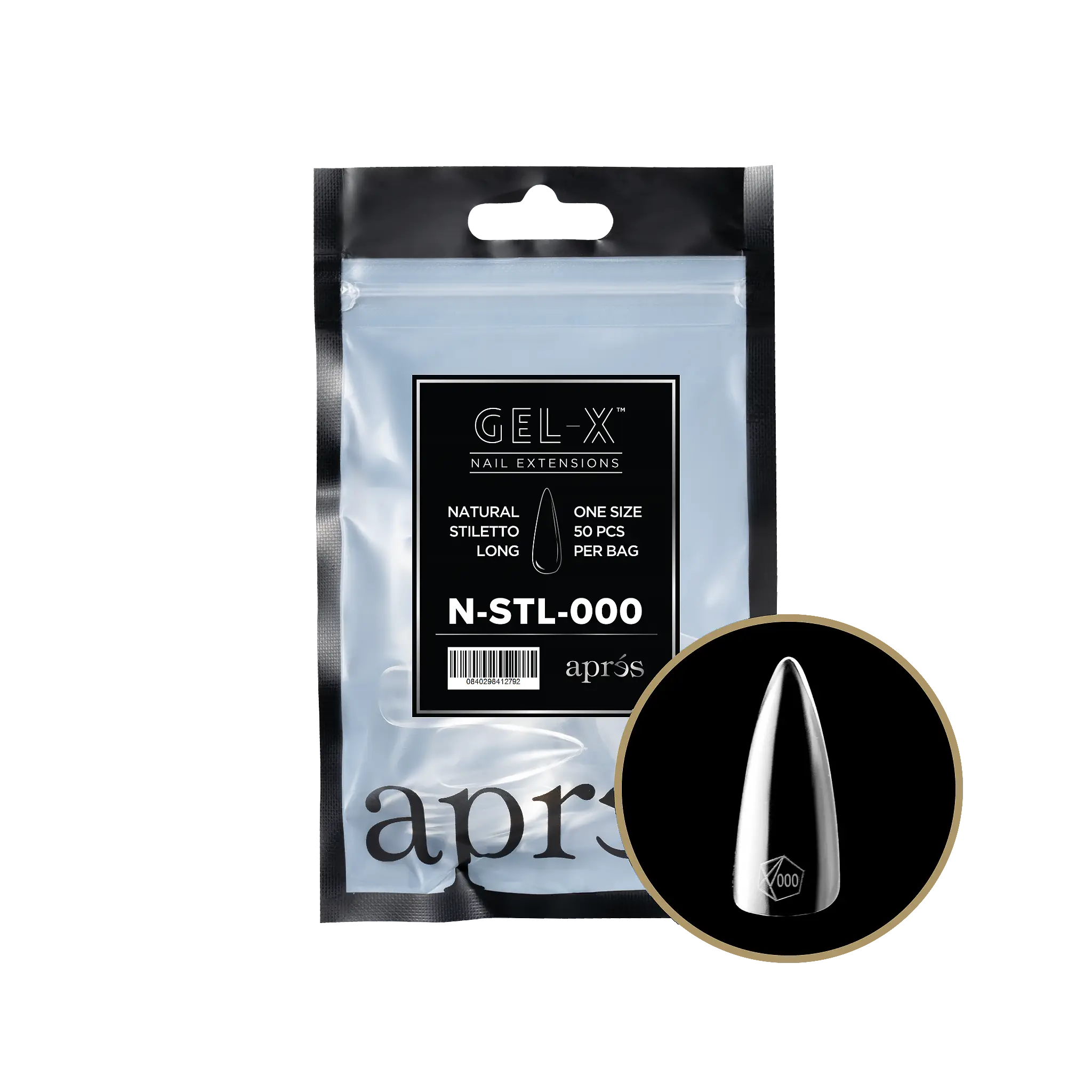 Apres - Gel-X® Natural Stiletto Long Refill Bag-000