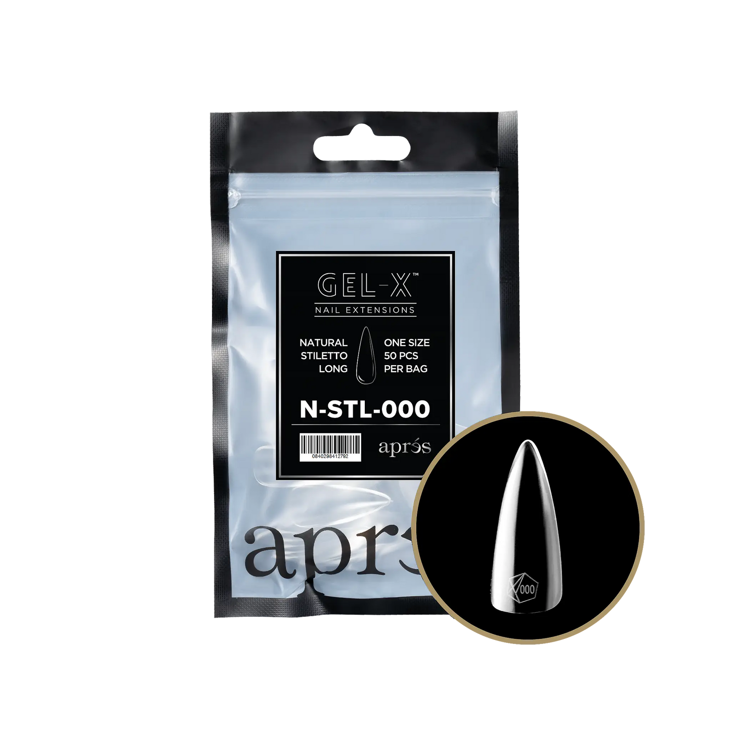 Apres - Gel-X® Natural Stiletto Long Refill Bag-000