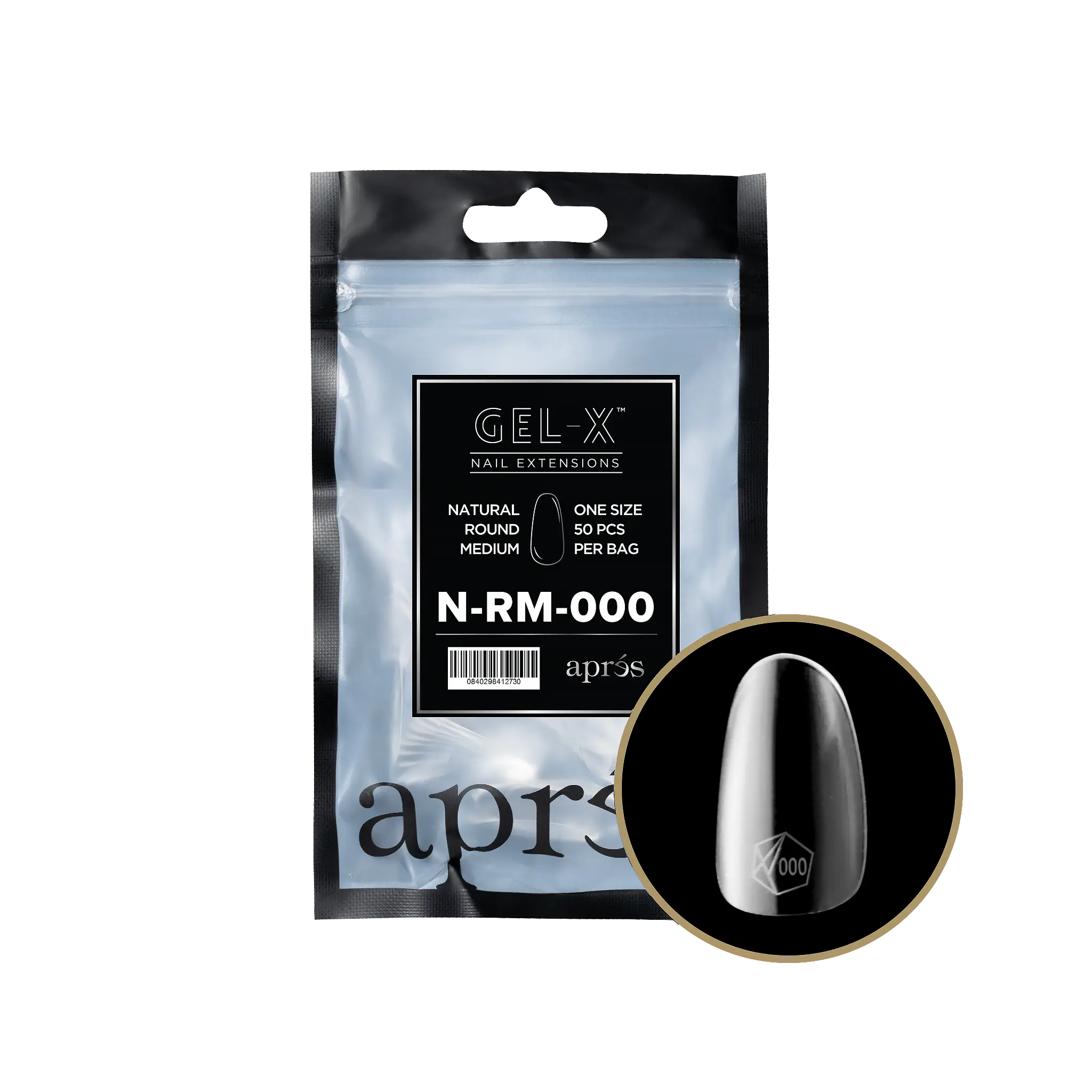 Apres - Gel-X® Natural Round Medium Refill Bag-000