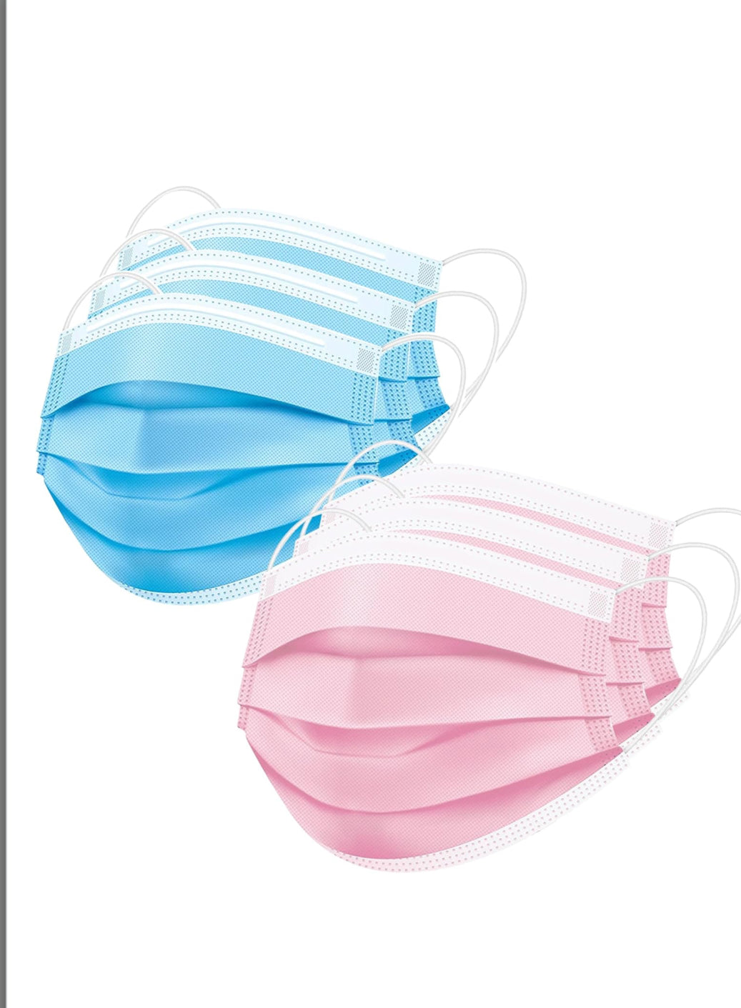 FACE MASK CASE OF 50 BOXES (2500 PCS) BLUE/PINK/BLACK