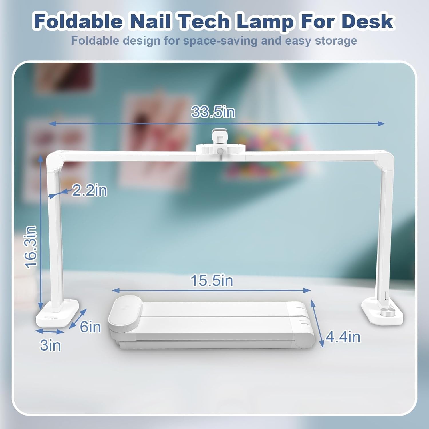 Foldable Nail Lamp For Desk (Square Shape)