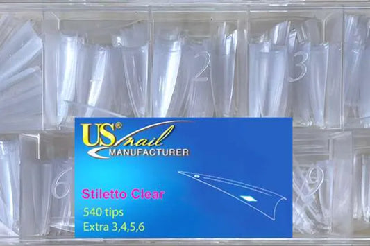 USN Stiletto Clear Tip Box (540 tips)