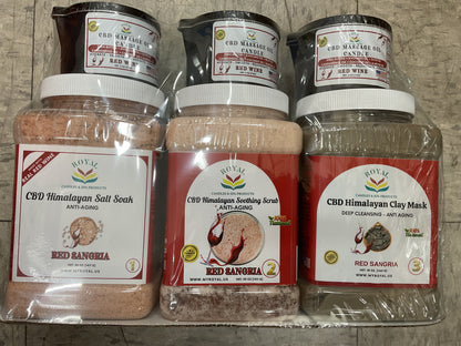 SET 03 PCS CBD HIMALAYAN SALT PEDI + 03 PCS MASSAGE OIL CANDLE
