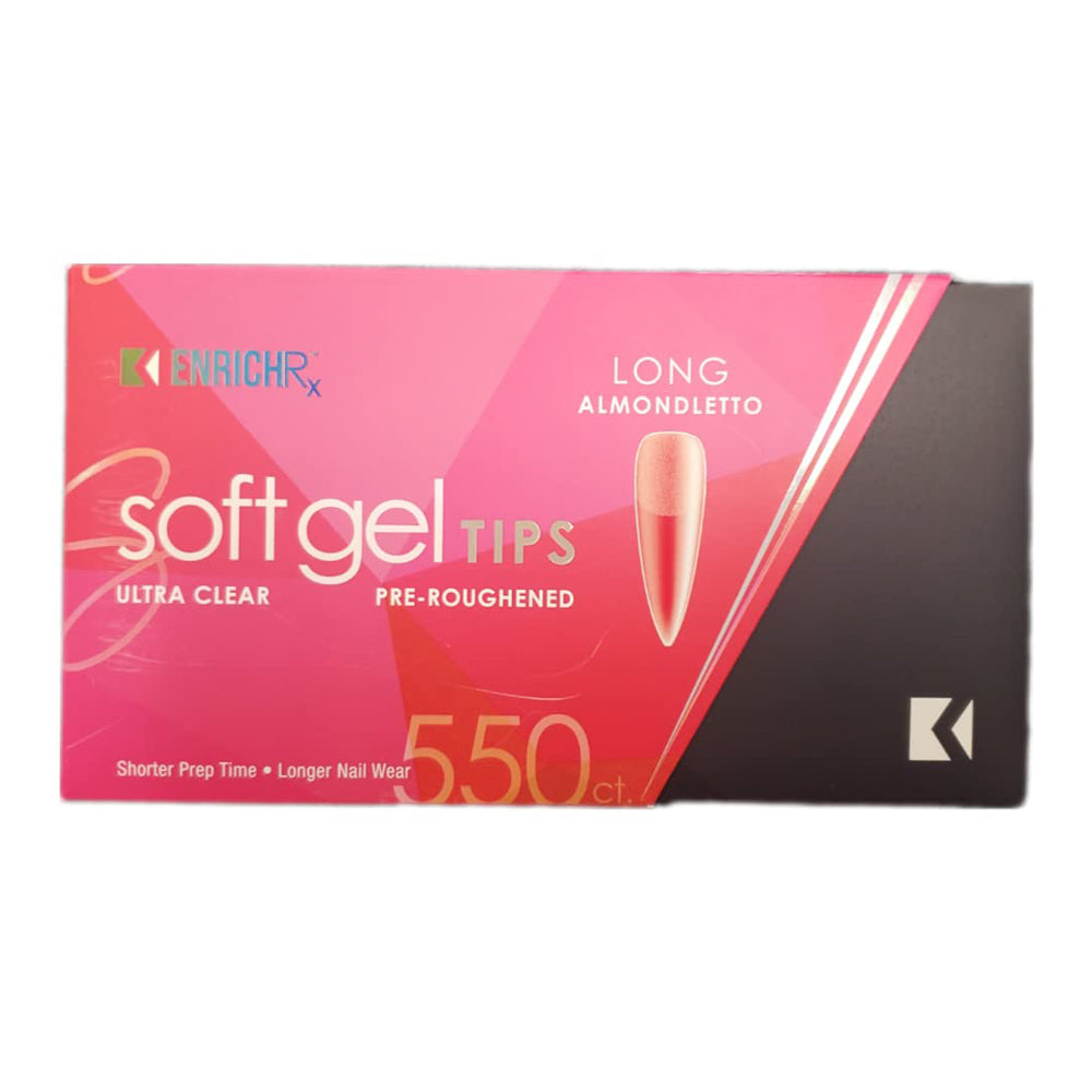 Kupa EnrichRx Soft Gel Tips - Almondletto Long 550 Count