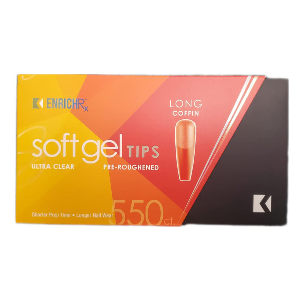 Kupa EnrichRx Soft Gel Tips - Coffin Long 550 Count