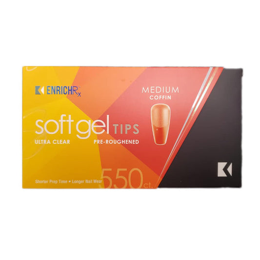 Kupa EnrichRx Soft Gel Tips - Coffin Medium 550 Count