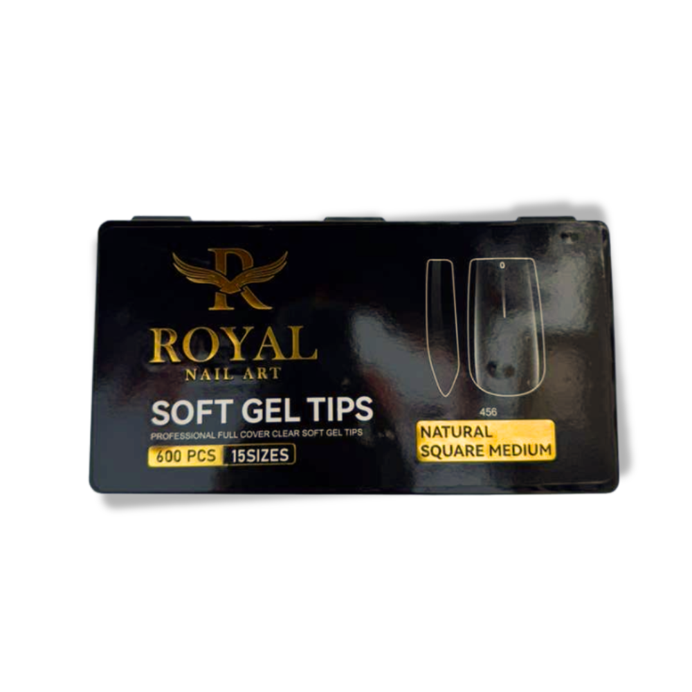 Royal Natural Square Medium Soft Gel Tip