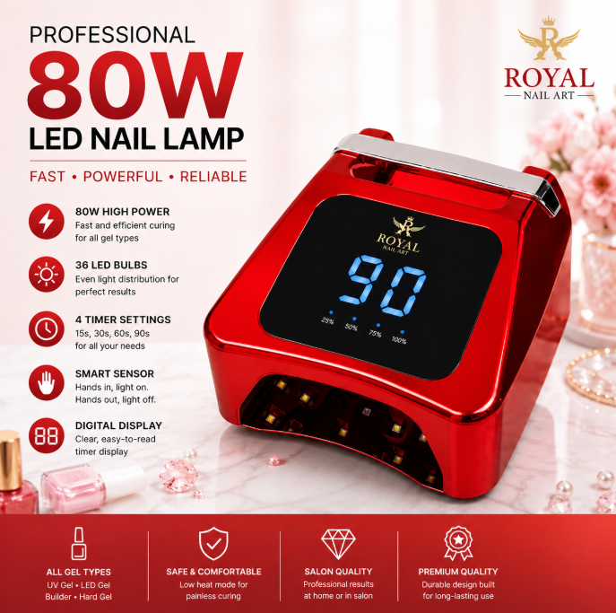 Royal 80W Chrome Color UV/LED Light - RED