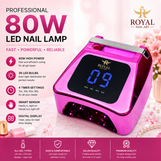 Royal 80W Chrome Color UV/LED Light - DARK PINK