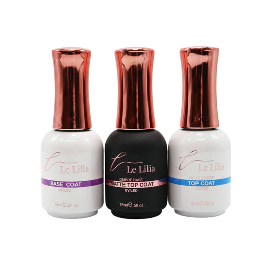Gel Base + Top + Matte Top Coat Set