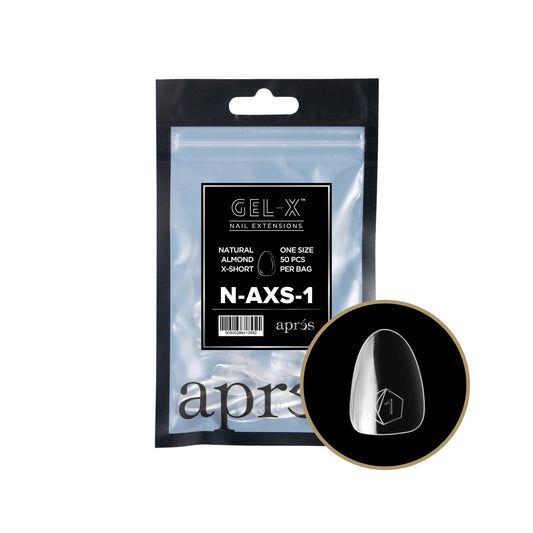 Apres - Gel-X 2.0 Refill Bags - Natural Almond Extra Short Size 1 (50 Pcs)