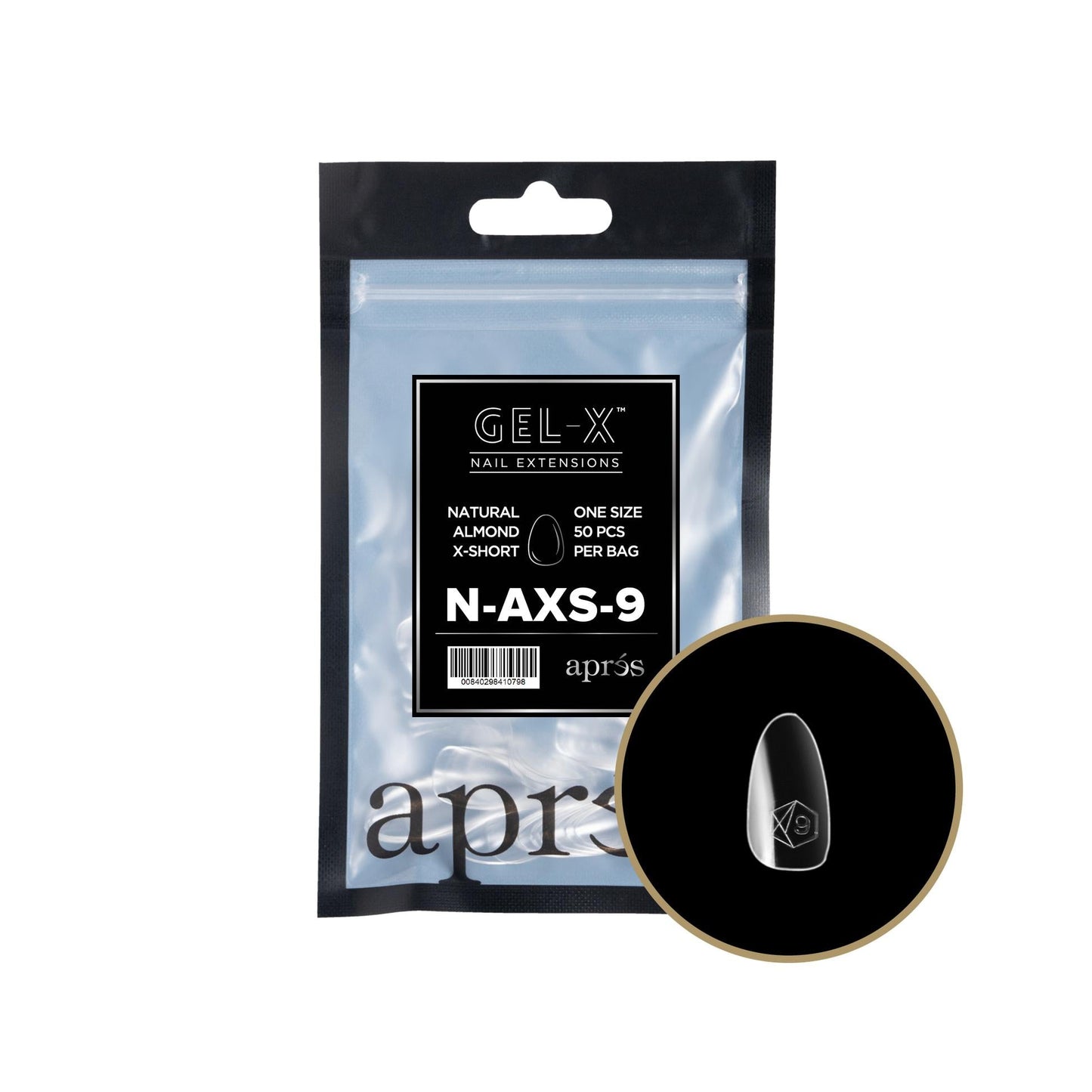 Apres - Gel-X 2.0 Refill Bags - Natural Almond Extra Short Size 9 (50 Pcs)