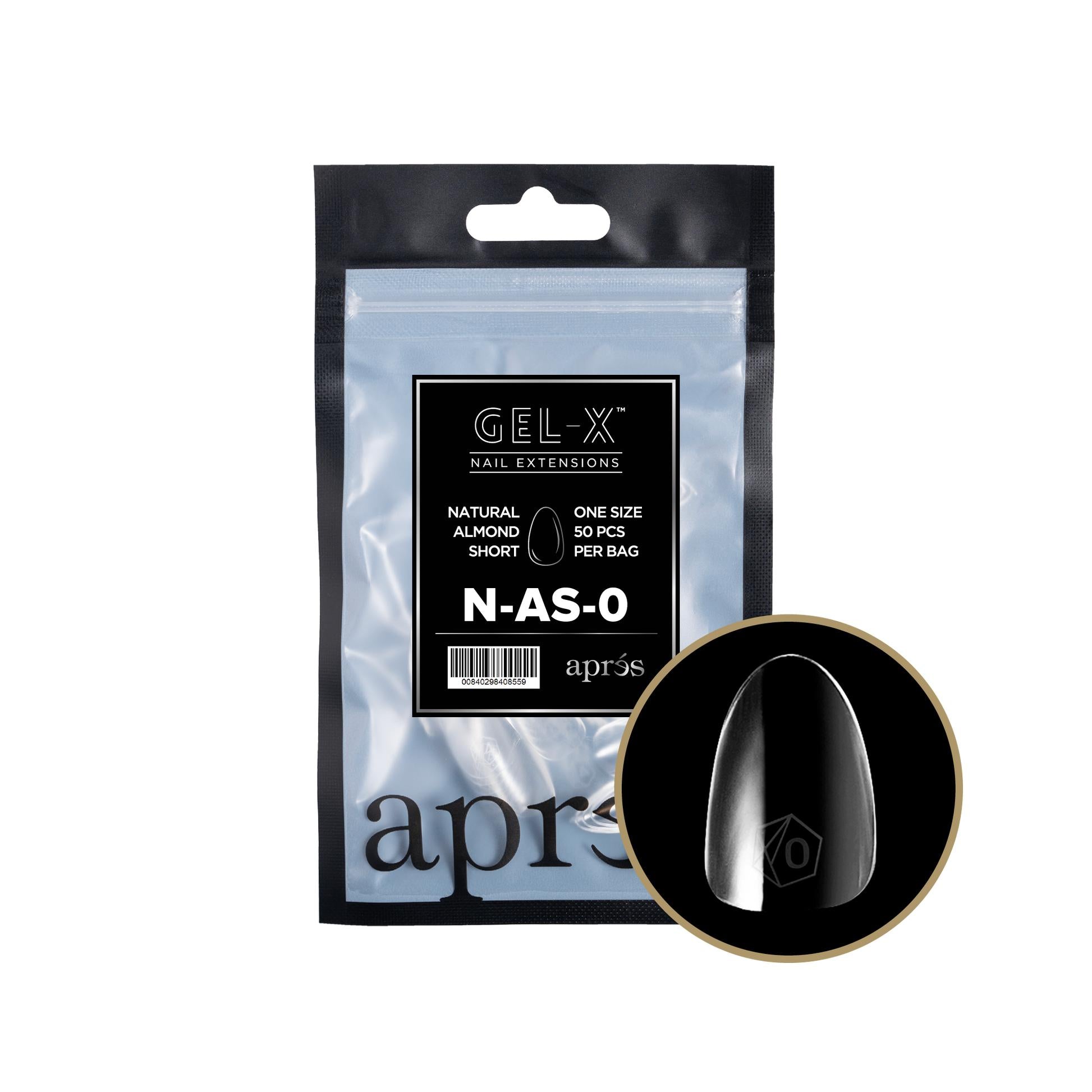 Apres - Gel-X 2.0 Refill Bags - Natural Almond Short Size 0 (50 Pcs)