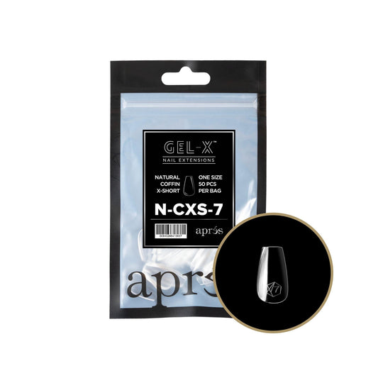 Apres - Gel-X 2.0 Refill Bags - Natural Coffin Extra Short Size 7 (50 Pcs)