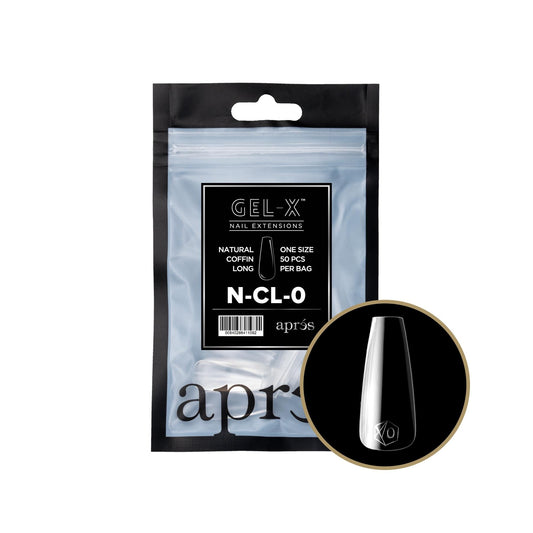 Apres - Gel-X 2.0 Refill Bags - Natural Coffin Long Size 0 (50 Pcs)