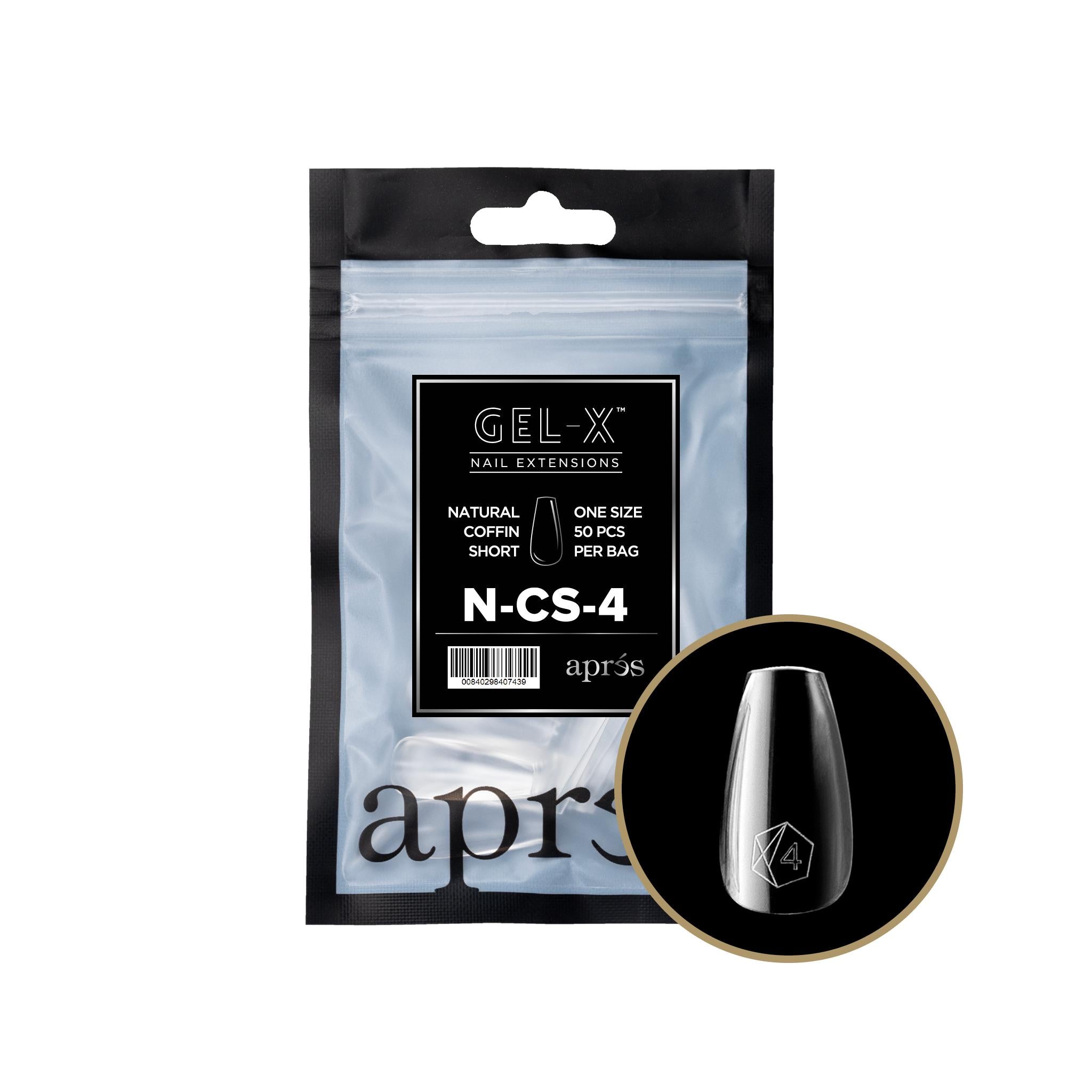 Apres - Gel-X 2.0 Refill Bags - Natural Coffin Short Size 4 (50 Pcs)
