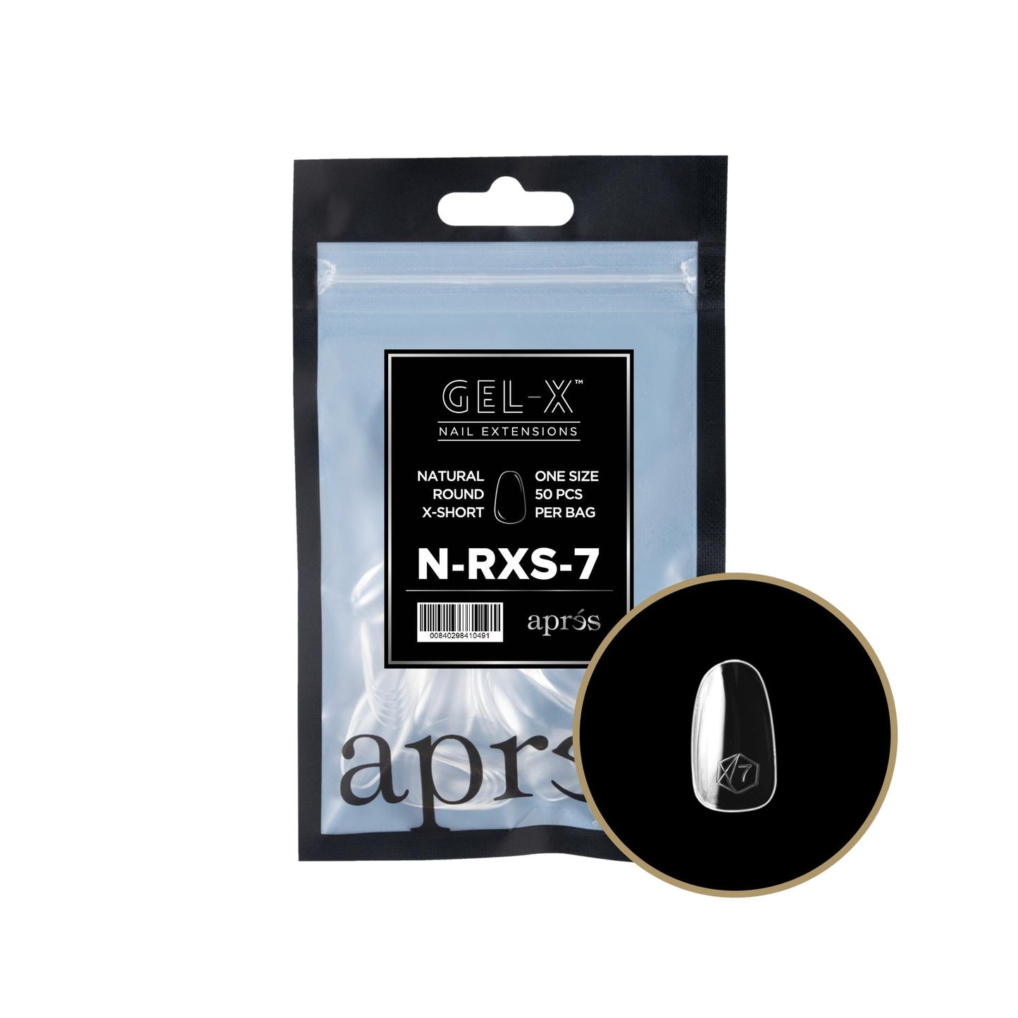 Apres - Gel-X 2.0 Refill Bags - Natural Round Extra Short Size 7 (50 Pcs)