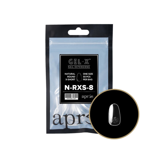 Apres - Gel-X 2.0 Refill Bags - Natural Round Extra Short Size 8 (50 Pcs)