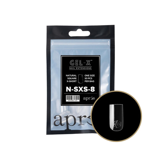 Apres - Gel-X 2.0 Refill Bags - Natural Square Extra Short Size 8 (50 Pcs)