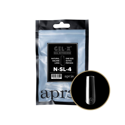 Apres - Gel-X 2.0 Refill Bags - Natural Square Long Size 4 (50 Pcs)