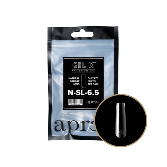 Apres - Gel-X 2.0 Refill Bags - Natural Square Long Size 6.5 (50 Pcs)