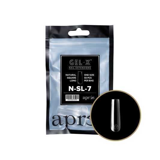 Apres - Gel-X 2.0 Refill Bags - Natural Square Long Size 7 (50 Pcs)