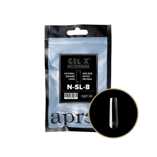 Apres - Gel-X 2.0 Refill Bags - Natural Square Long Size 8 (50 Pcs)