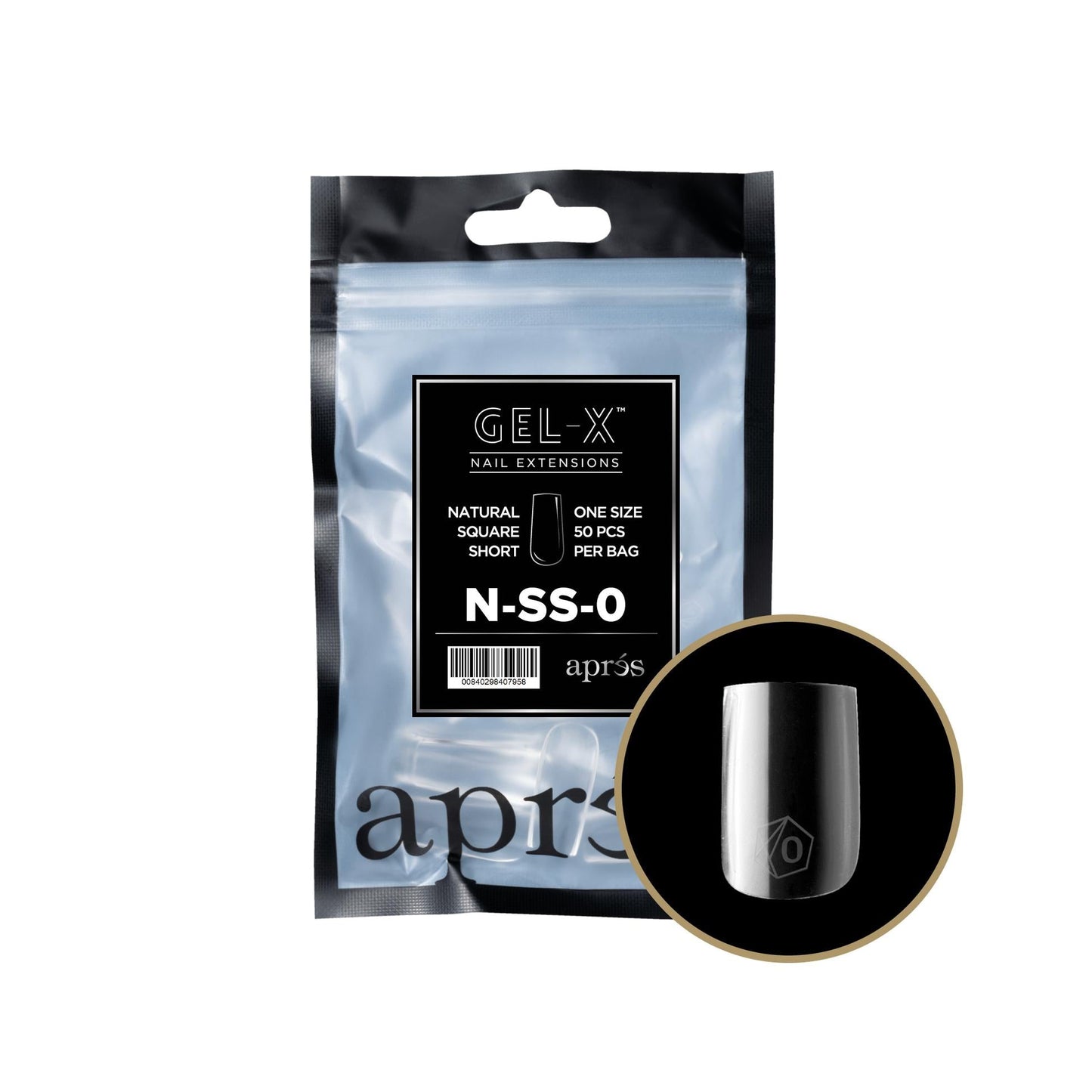 Apres - Gel-X 2.0 Refill Bags - Natural Square Short Size 0 (50 Pcs)