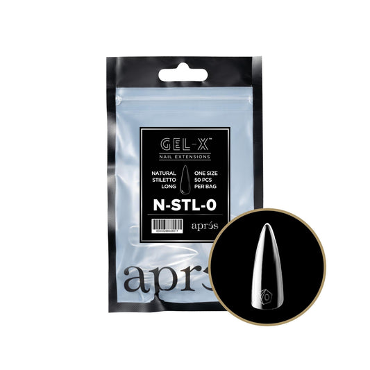 Apres - Gel-X 2.0 Refill Bags - Natural Stiletto Long Size 0 (50 Pcs)