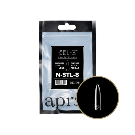 Apres - Gel-X 2.0 Refill Bags - Natural Stiletto Long Size 8 (50 Pcs)