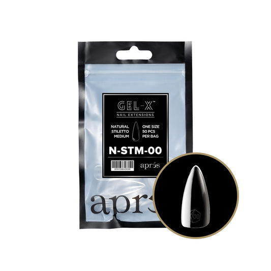 Apres - Gel-X 2.0 Refill Bags - Natural Stiletto Medium Size 00 (50 Pcs)