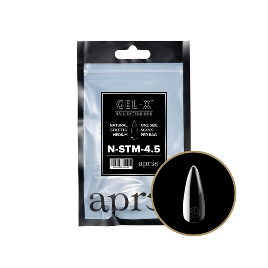 Apres - Gel-X 2.0 Refill Bags - Natural Stiletto Medium Size 4.5 (50 Pcs)