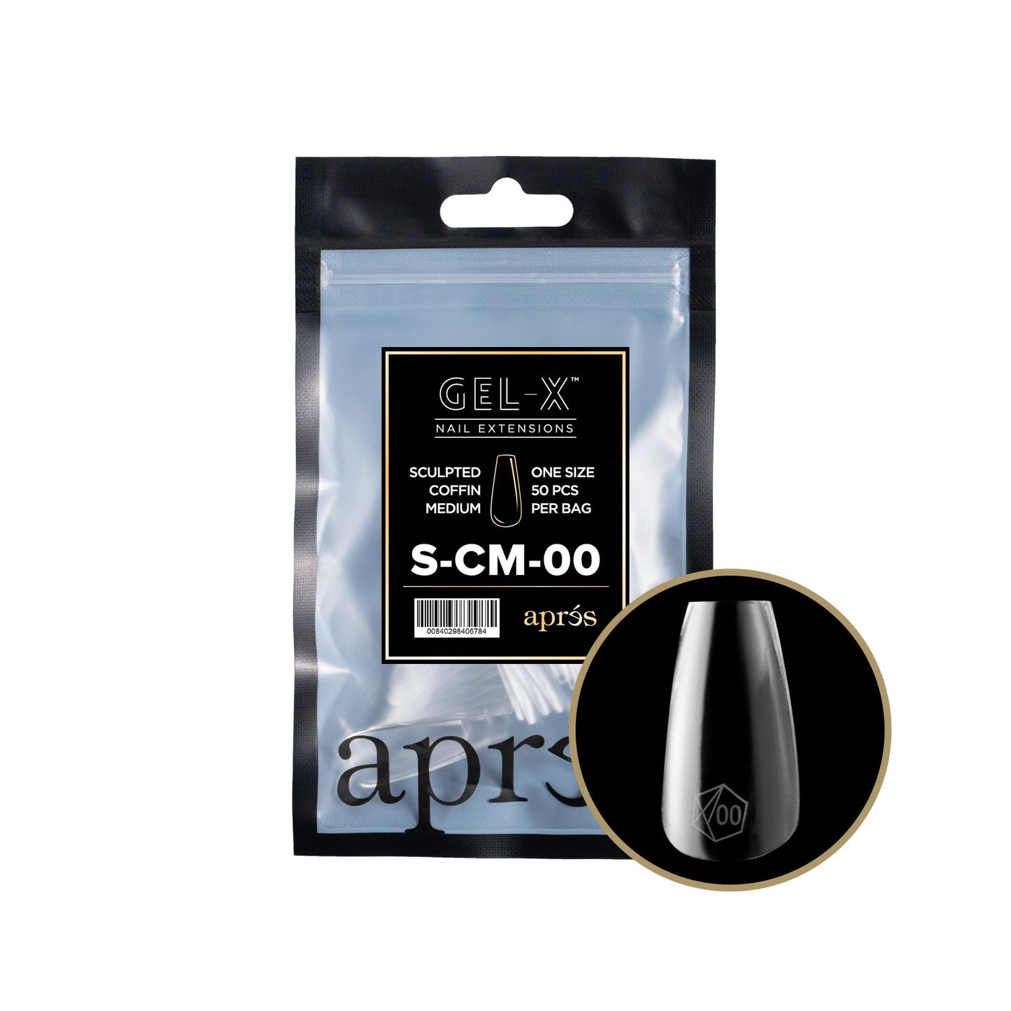 Apres - Gel-X 2.0 Refill Bags - Sculpted Coffin Medium Size 00 (50 Pcs)