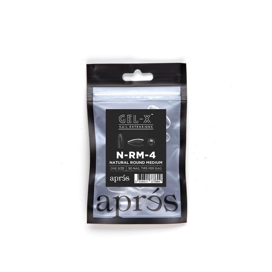 Apres - Gel-X Refill Bags - Natural Round Medium Size 4 (50 Pcs)