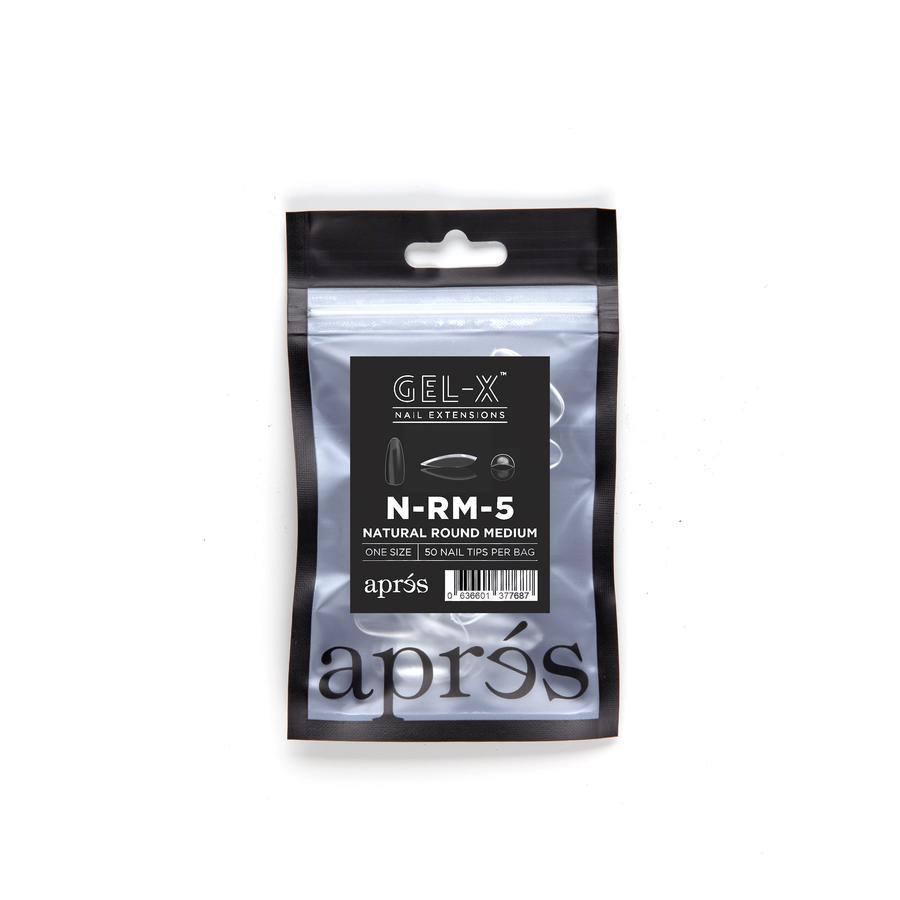 Apres - Gel-X Refill Bags - Natural Round Medium Size 5 (50 Pcs)