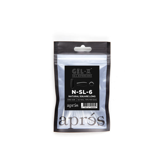 Apres - Gel-X Refill Bags - Natural Square Long Size 6 (50 Pcs)