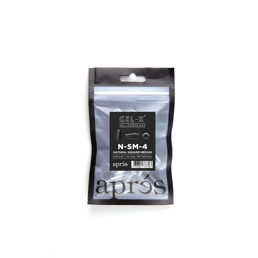 Apres - Gel-X Refill Bags - Natural Square Medium Size 4 (50 Pcs)