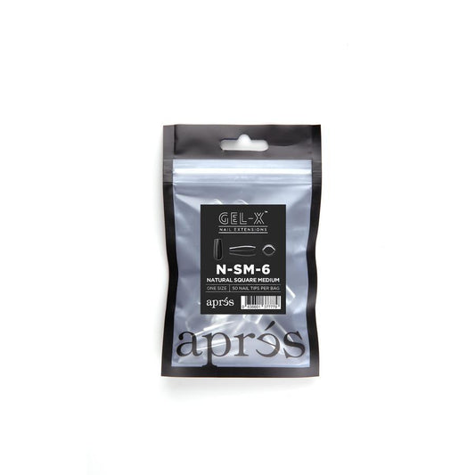 Apres - Gel-X Refill Bags - Natural Square Medium Size 6 (50 Pcs)