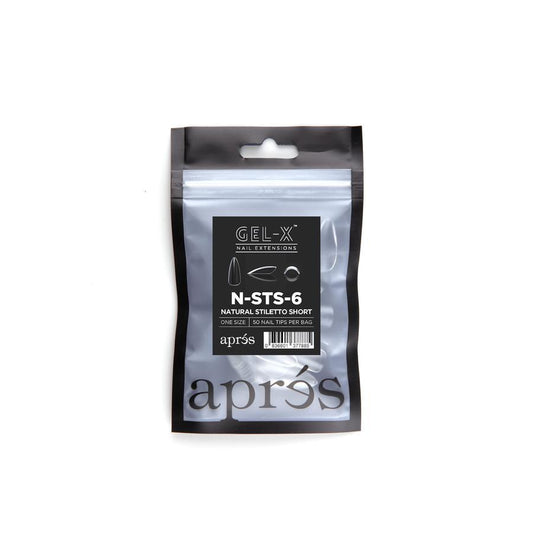 Apres - Gel-X Refill Bags - Natural Stiletto Short Size 6 (50 Pcs)