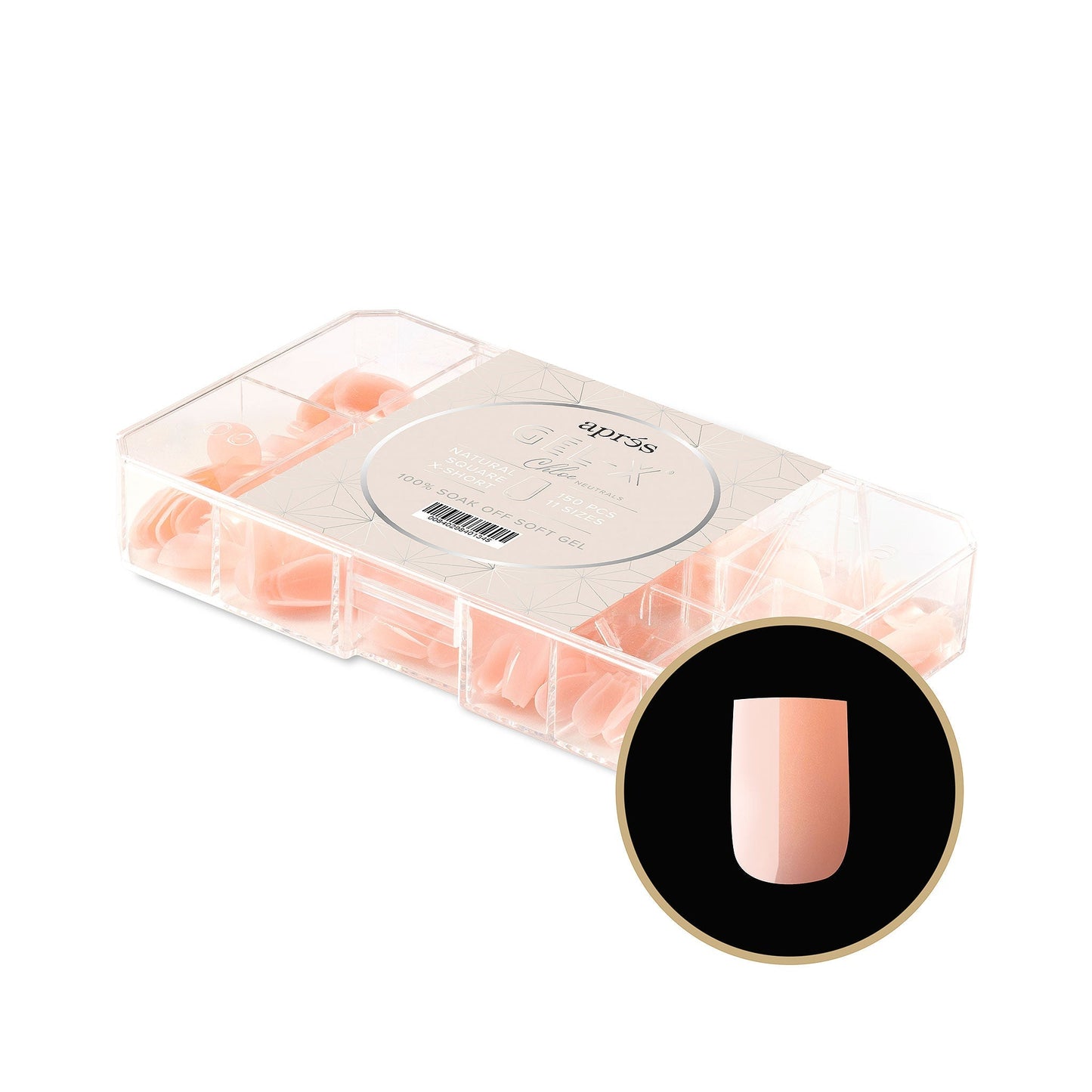 Apres - Neutrals Gel-X Tips 2.0 - Chloe Natural Square Extra Short (150 Pcs)