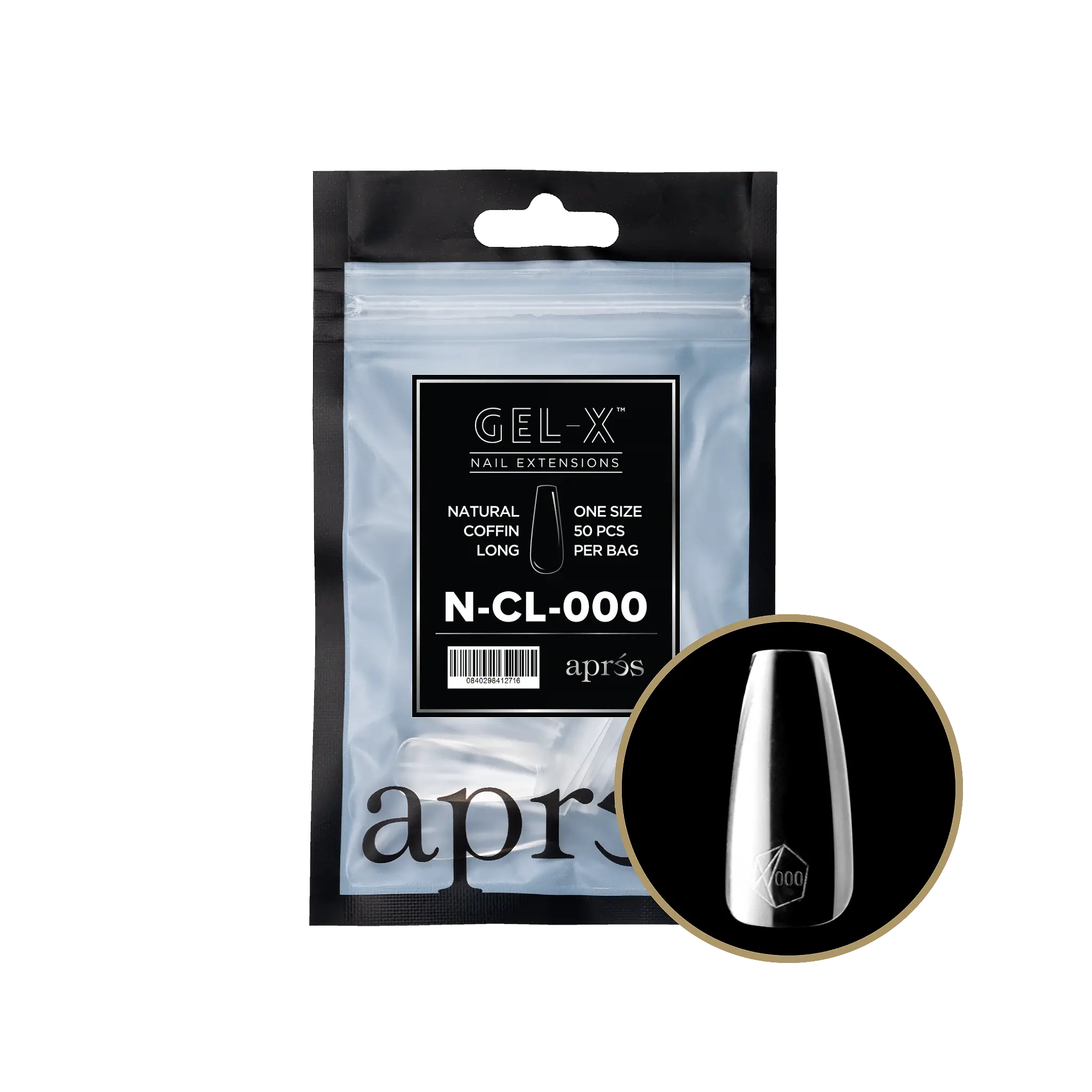 Apres - Gel-X® Natural Coffin Long Refill Bag-000